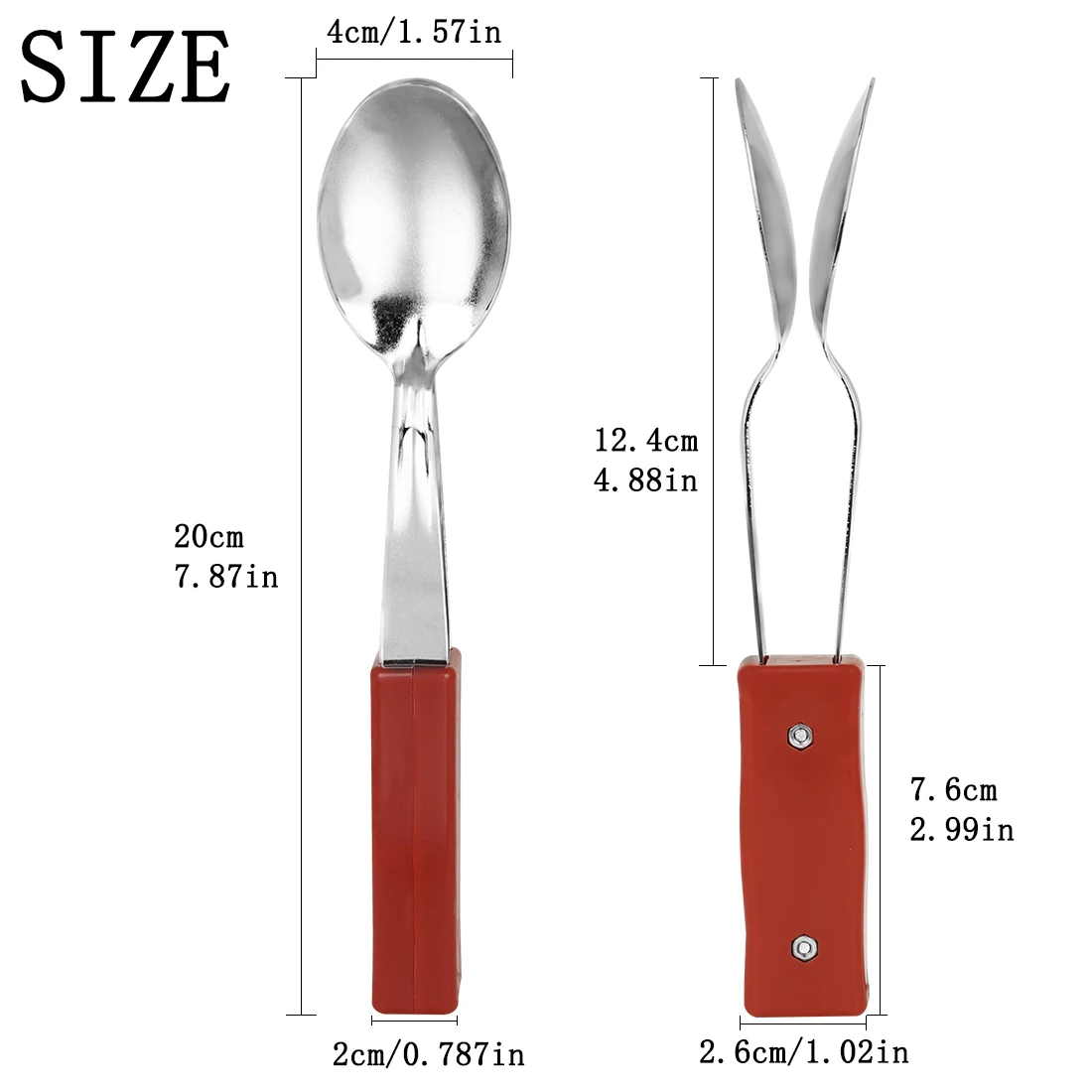Musical Rhythm Spoond with Red Silver Handle Musical Spoons–Profession Percussion Instrument for Music Education &Learning
