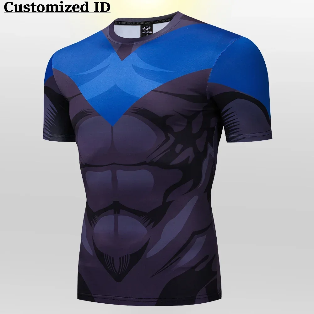 New Fashion Summer Compression Running Fitness T-shirt for Men 3D Printed Comfortable Shirt Quick Drying Sports Tracksuit Tops