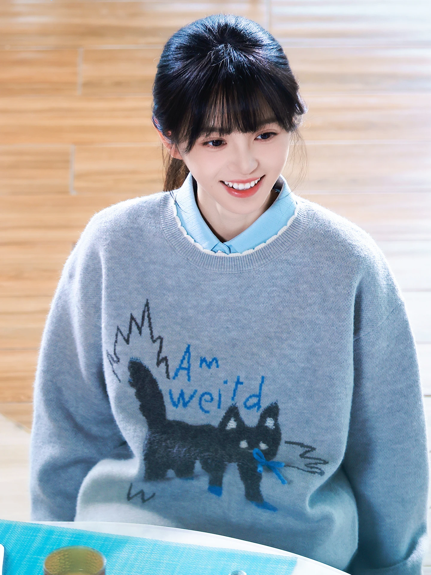 

Женский вязаный свитер Tian Xiuwei с мультяшной вышивкой и кружевом, корейский стиль, премиум-класс, для ношения под одеждой, вязаный топ