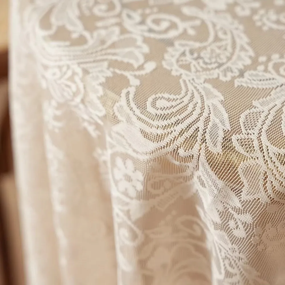 Multipurpose Paisley Lace Clothes Rack Cover White Lace Curtain Cover Dust-Proof Cover Clothing Storage