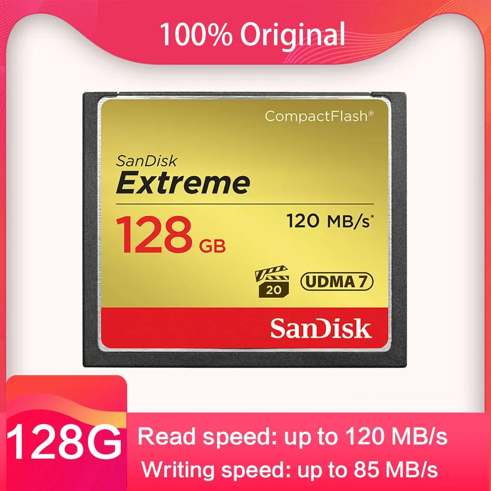 Original Memory Card 64GB 32GB 128GB CF Card Extreme High Up to 120 MB / s Read Speed Compact Flash Card For 4 K HD Video Camera