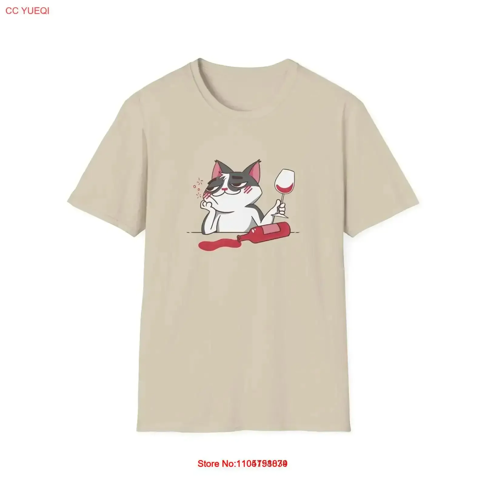

Cat Drinking Wine T Shirt Funny Illustration Of Tipsy vintage Washed Stylish designer clothes streetwear Soft vintage Washed