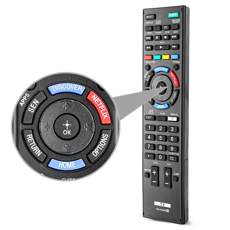 Control remoto RM-YD099 para televisor Sony KDL32W700B KDL40W580B KDL42W805B KDL-32W700B KDL-40W580B KDL-42W805B KDL-50W805B de repuesto