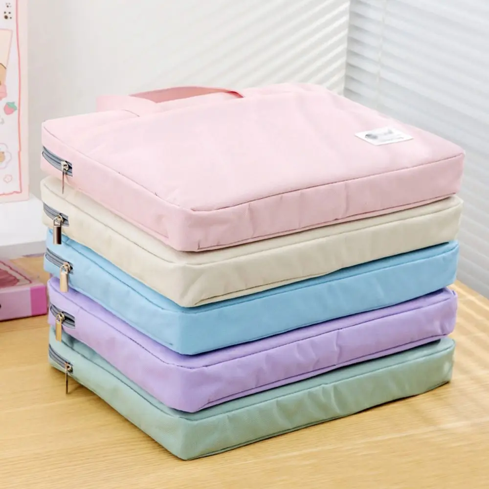 Large Capacity Document Storage Bag Double Layer Waterproof Book Storage Bag with Handle Oxford Cloth A4 File Organizer