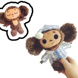 Alta qualidade Big Eyes Monkey Plush Toy, Pijama bonito, Boneca macia Cheburashka, Rússia Anime Toy, Baby Kids Sleep Appease Doll