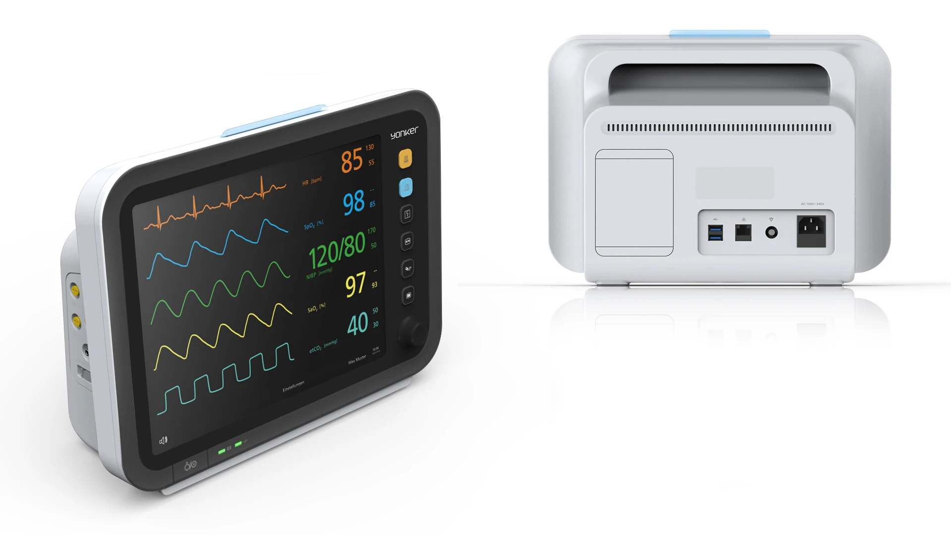 MT Medical MT-8000C Vital Signs Veterinary Monitoring Device Multi-Parameter Patient Monitor with NIBP SPO2 ECG