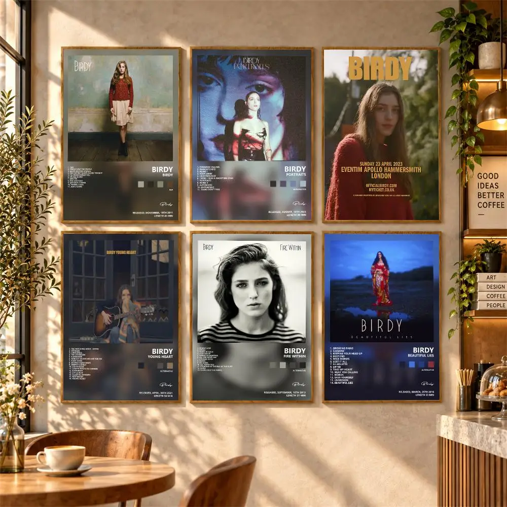 B-Birdy Singer Album Poster Self Adhesive Wall Stickers Wall Art Decor Mural Painting Decals for Living Room Office Home