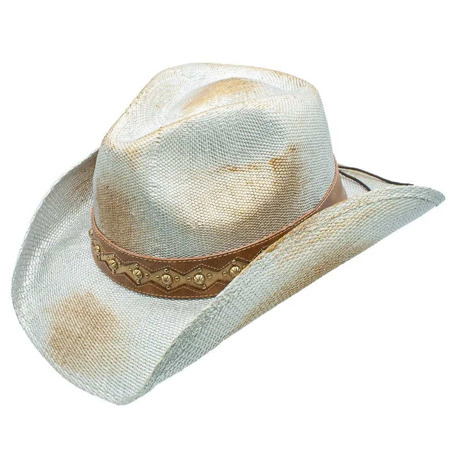 

Iverson Toyo Straw Banded Studded Western Drifter Cowboy Hat
