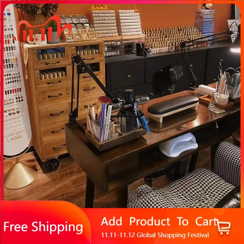 

Regale Storage Nail Table Supplies Equipment Modern Reception Nail Table Equipment Station Equipment Unique Trendy Furniture