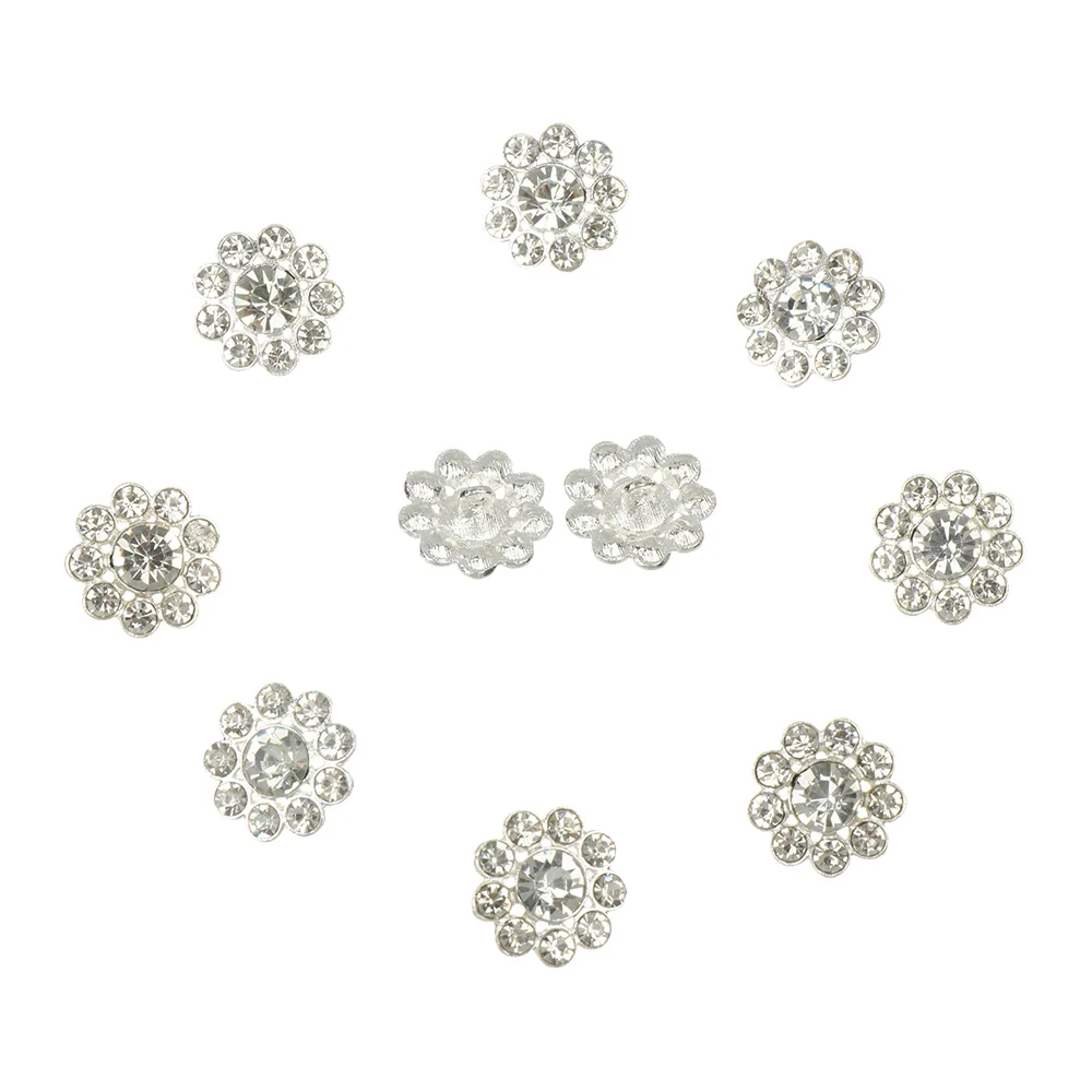 10Pcs/Set Durable Needlework Sewing Button Craft Decoration Metal Rhinestone Buttons Shirt Buttons Scrapbook Accessories