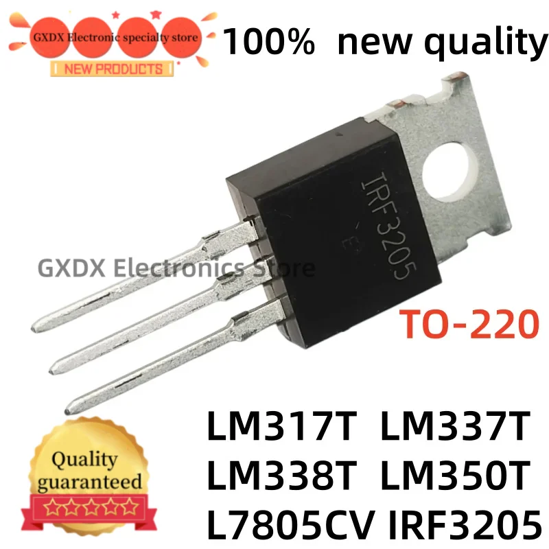 10-20Uds 100% nuevo LM317T LM337T LM338T LM350T TO220 L7805CV IRF3205 LM337 LM338 LM350 LM317 TO-220 Voltage Regulator IC