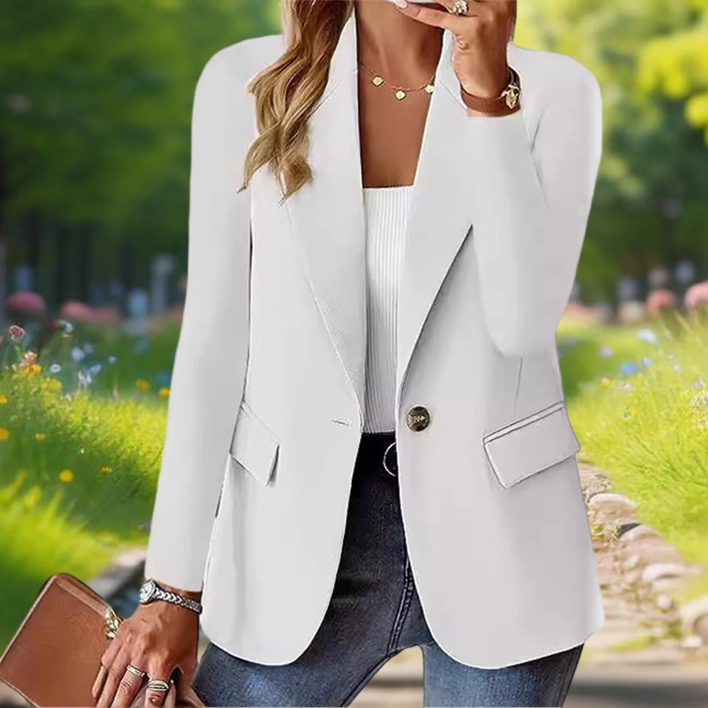 

Новинка 2025, длинный открытый кардиган свевого цвета, маленький костюм-джакет для женщин, европейская верхняя одежда Sle ort, женская премиум-класса