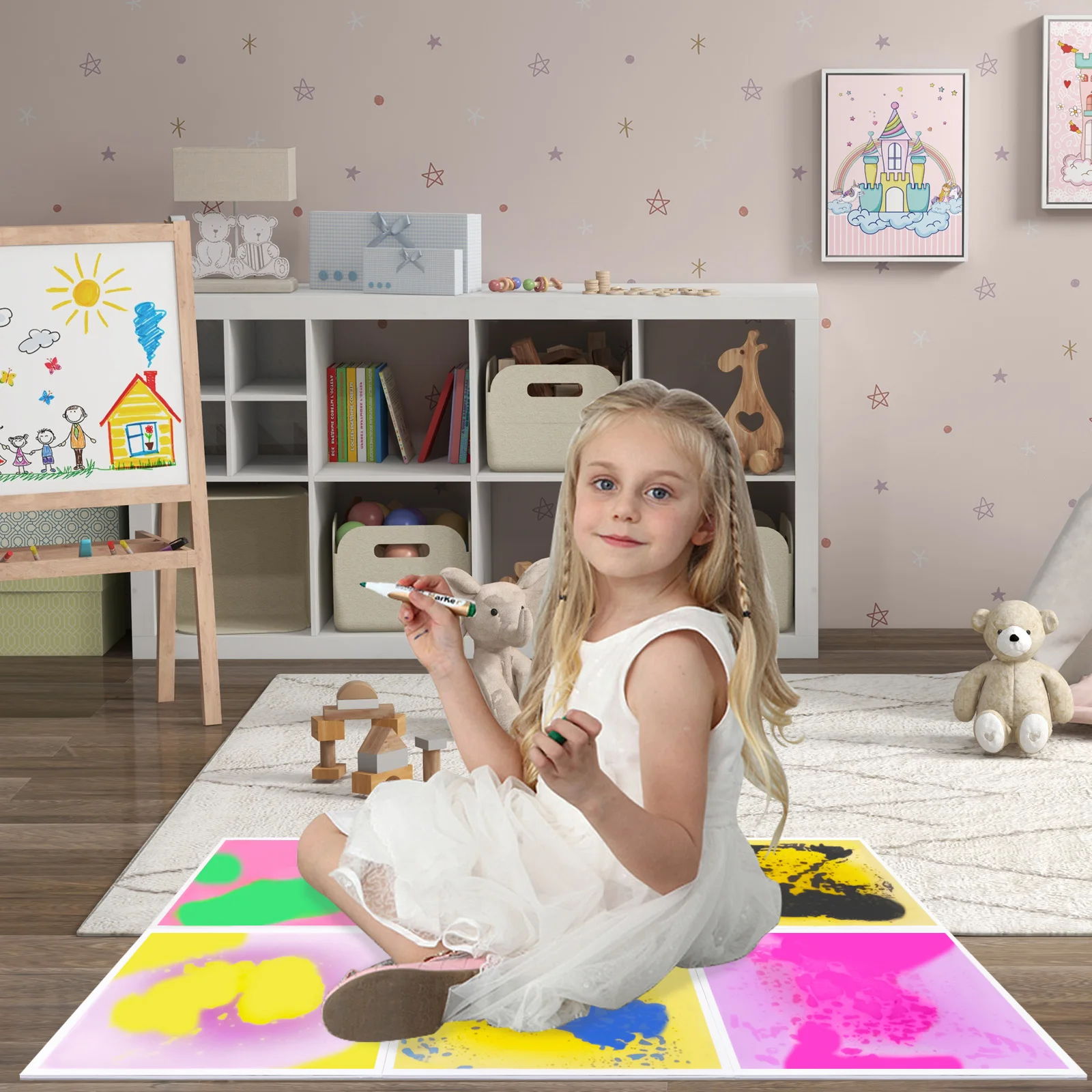 

Kids Sensory Feet Tiles And Walking Pads Set for Sensory Toys Mat - Educational Sensory Play Mat for Children