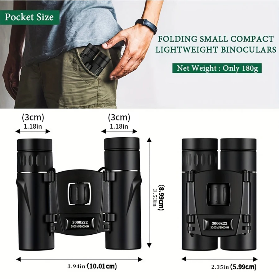 3000x22 Binoculars High Definition High Power Portable Waterproof Suitable for Travel Hiking Bird Watching Concert