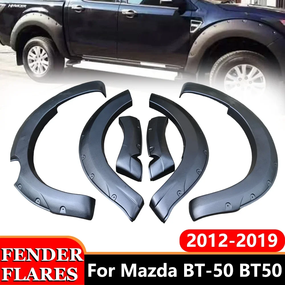 

4X4 Pickup Truck Fender Flares with Decorative Nails for Mazda BT-50 BT50 2012-2019 Mudguards Wheel Arch Extensions Accessories