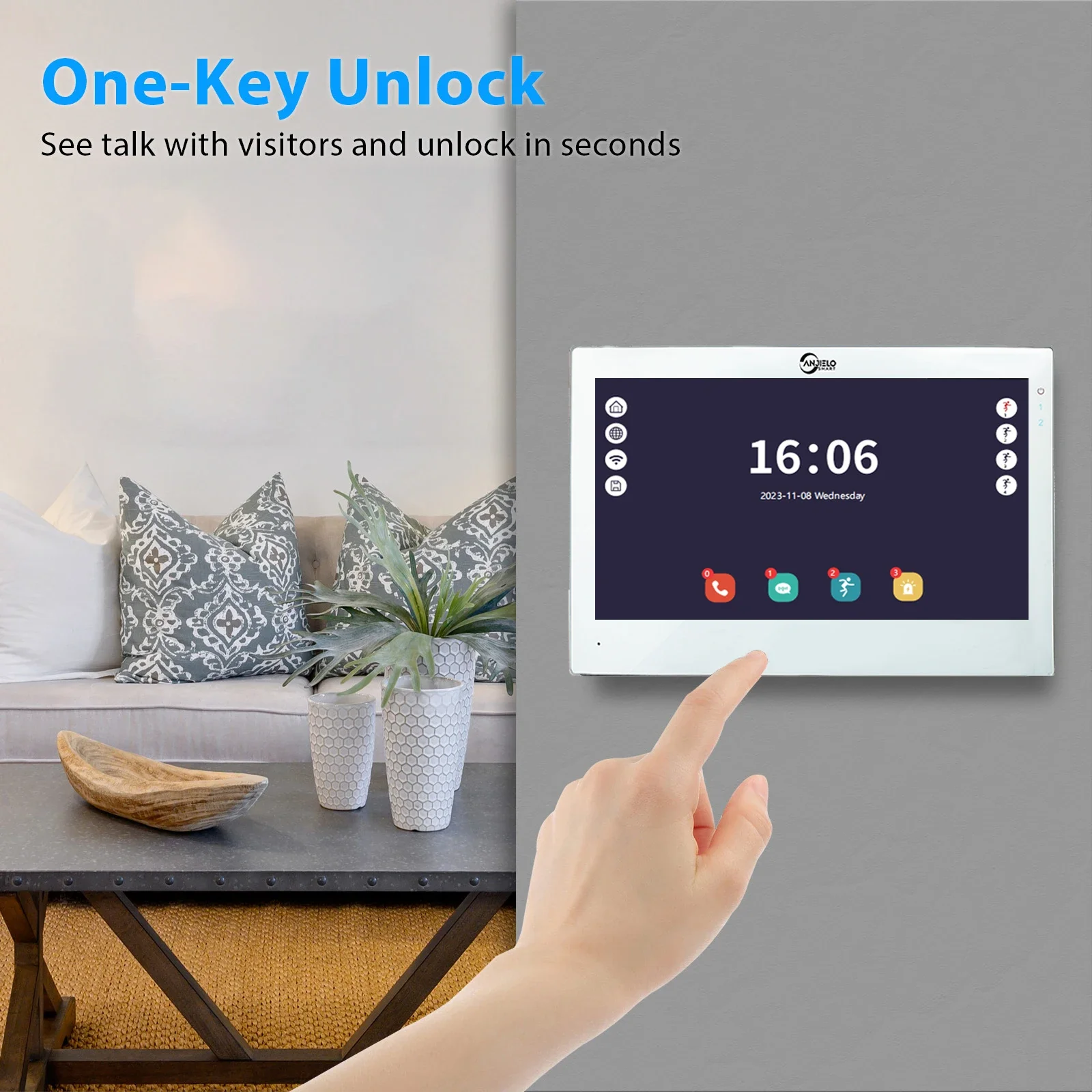 Wifi Intercom Tuya 7 Video Tuya Smart Home video 2 doorbell System 1080P 160°Wired Doorbell Camera Full Touch Monitor