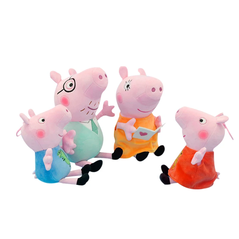 30cm Peppa Pig Plush Toy George dinosaur pink Dad Mom Grandma grandpa Stuffed Soft family Doll peluches girl Child Birthday Gift