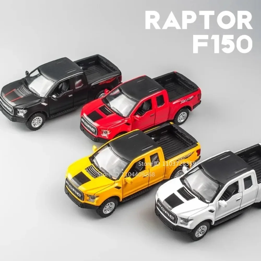 1:32 Pickup F150 Mammoth Model Toys Metal Diecast Off-road Vehicles Sound Light Doors Opened Pull Back for Boys Educational Toys