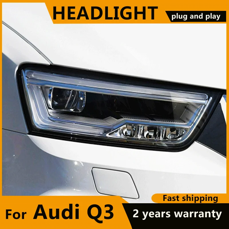 

Светодиодные фары Matriz для Audi Q3 Светодиодные фары 2012-2018 Фары Q3 DRL Указатель поворота Дальнего света Объектив проектора Angel Eye