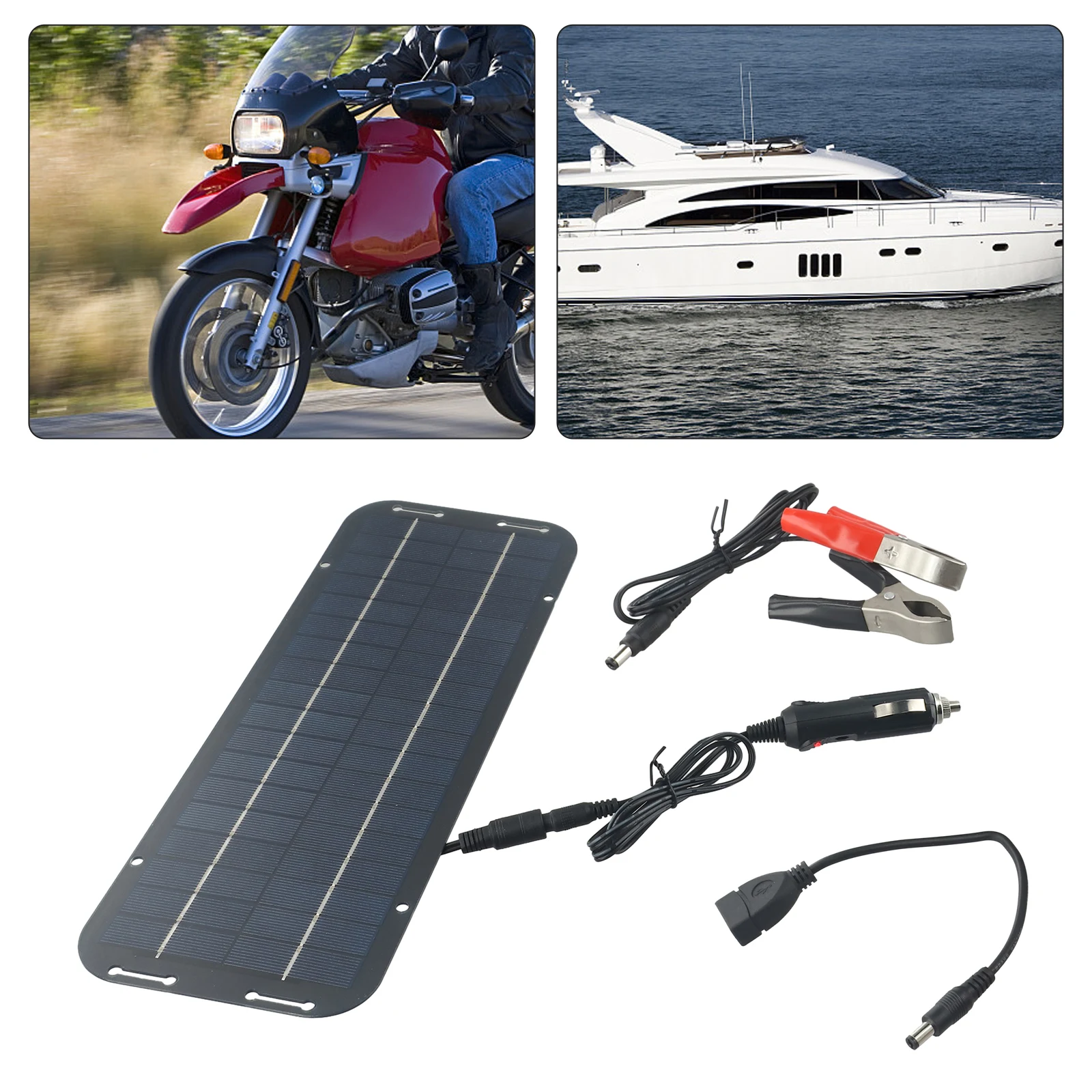 

Solar Panel Trickle Charger 60W ABS+PET 15-18% Efficiency IP65 Waterproof Use Charges Car Boat Batteries Easy Install