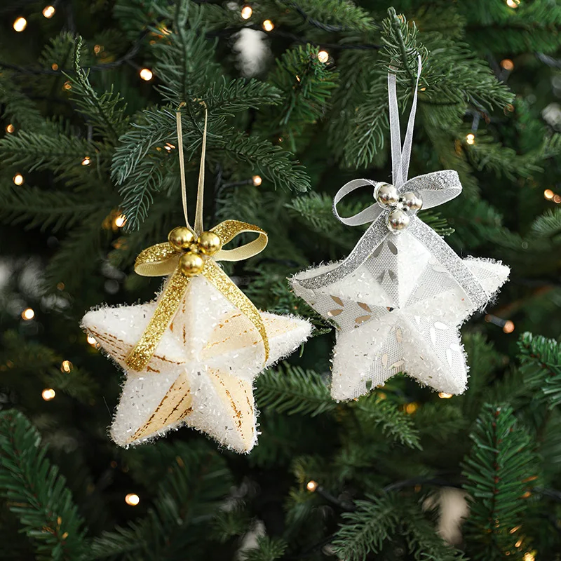 

3Pcs Christmas Festival Atmosphere Decoration Christmas Tree Creative Pentagram Decorations Window Door Hanging
