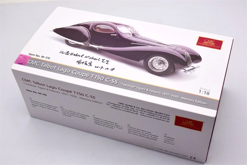 CMC 1:18 Talbot Lago Coupe T150 C-SS Alloy Fully Open Simulation Limited Edition Alloy Metal Static Car Model Toy Gift