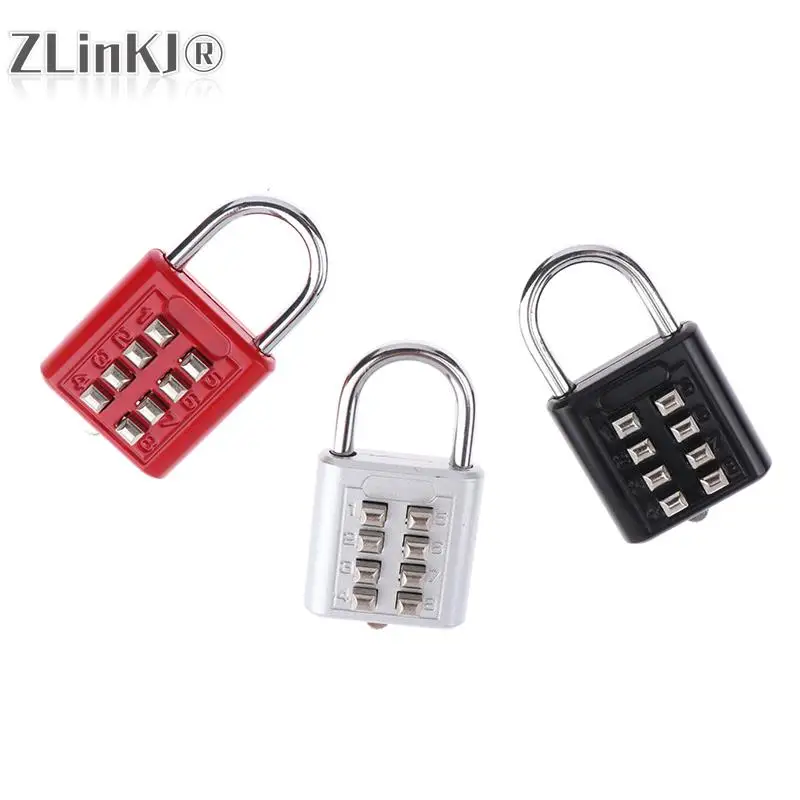 8 Digit Password Code Combination Padlock Zinc Alloy Suitcase Luggage Travel Code Smart Lock Code Keyed Anti-thieft Lock