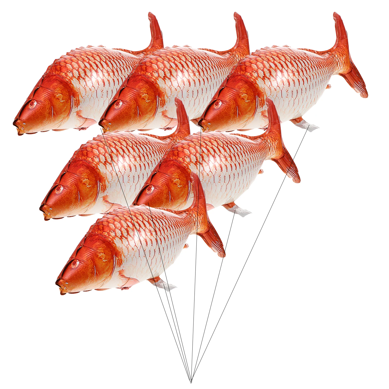 

6 Pcs Decorative Carp Balloon Cartoon Fish Balloons Foil Shape Animal Party Decoration