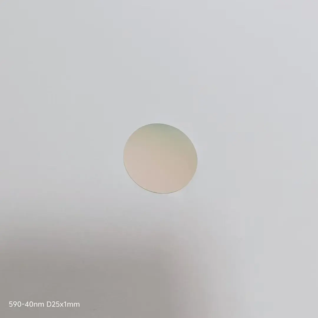 Passar luzes laranja amarelas 570nm a 610nm centro 590nm vidro de filtro passa-banda estreito NBP590-40nm