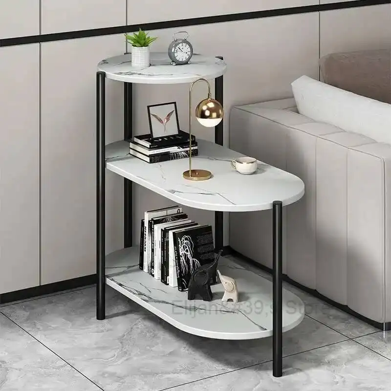 Mesas de Centro Redondas para Dormitorio, Mesas de Café, Mesitas de Noche, Mesa de Centro Pequeña de Lujo Blanca, Mesas de Centro de Vidrio para Sala, Muebles ZY50CJ