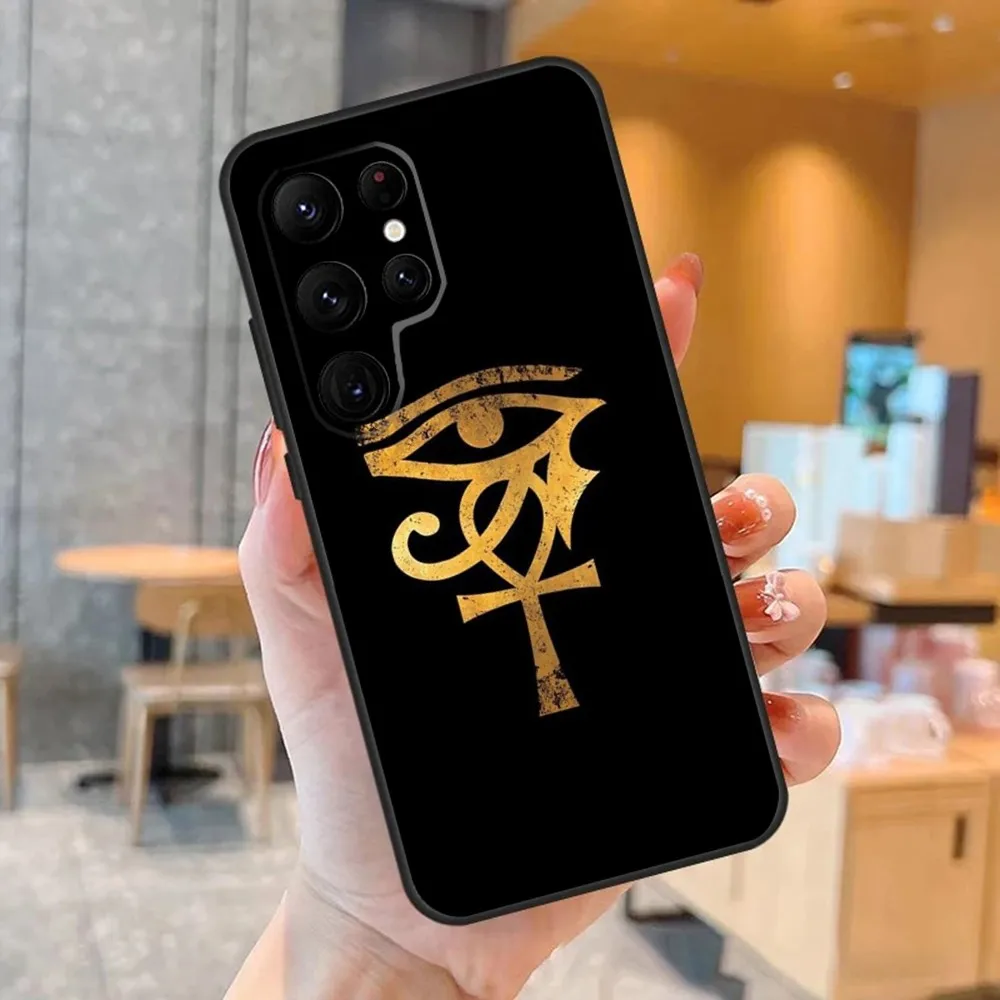 Ancient Egypt Eye Of Horus Phone Case For SamsungS24,S23,S22,S21,S20 Ultra Pro S10,S30Plus,S9,20lite Ultra Black Cover