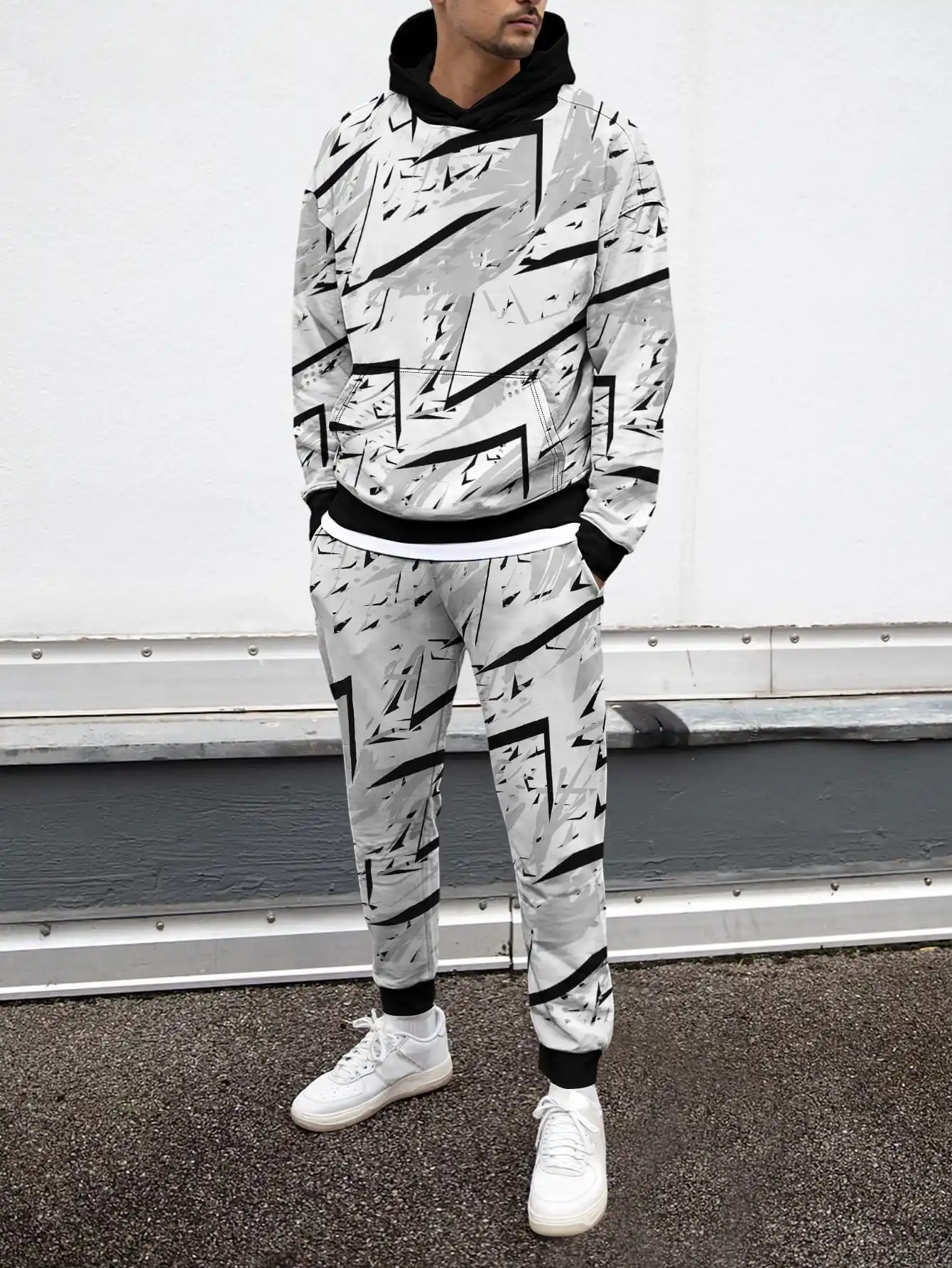 

Motion Geometry Creative Art Design Men 3D Print Clothes Harajuku Style Tracksuit Hoodie Trouser 2Pc Sets Lightweight Performanc