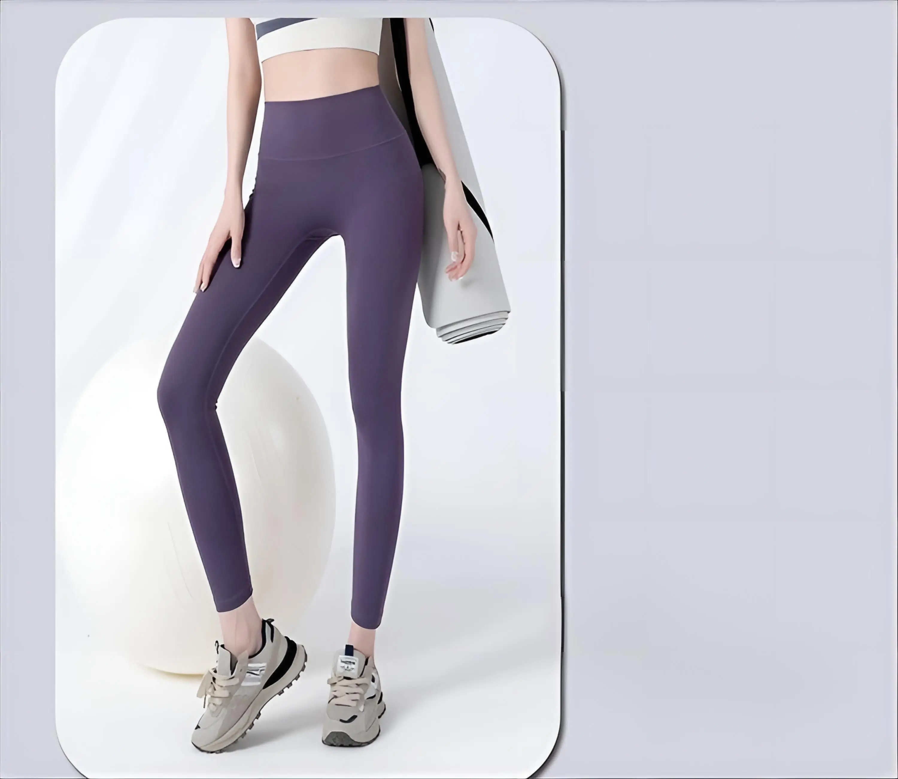 Pantaloni da yoga da donna traspiranti modello stagioni ad asciugatura rapida più nuovo stile grigio stampa verde foderato in pile squat geometrico atmosfera sana