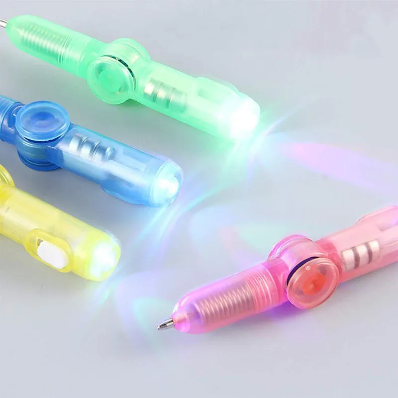 New 2in1 Manual Rotator With Lamp Ball Pen Fingertip Rotation Autism Gyroscope Nightlight Multifunctional High Playability