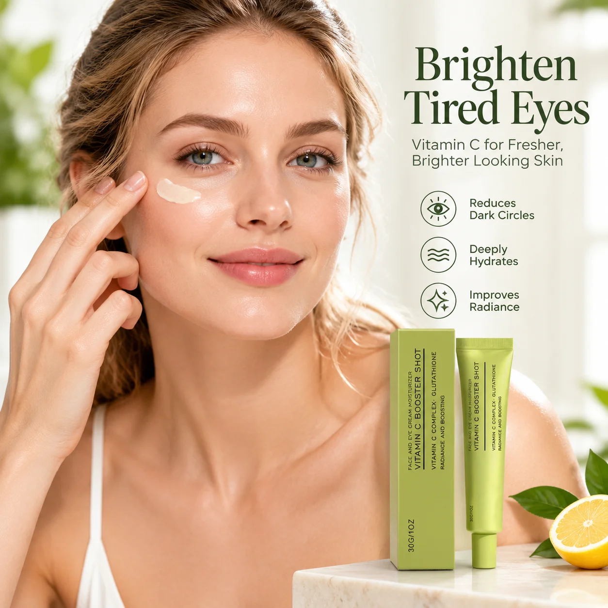 Nicotinamide Glutathione Face Cream Brightening Hydrating Facial Nourishing Tender Skin Smoothing Vitamin C Booster Cream 30g