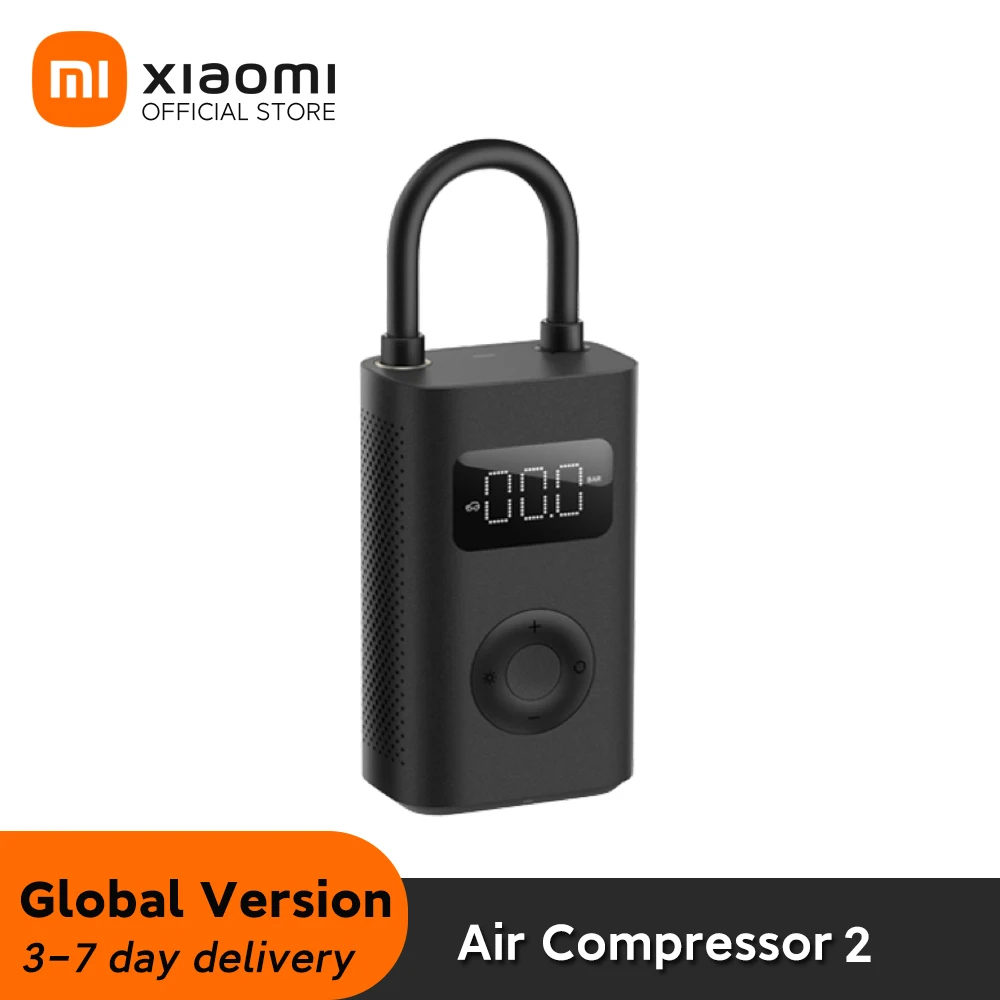 Xiaomi Mi Portable Air Compressor 2 Digital Tire Inflator Electric Air Pump With LED Lamp for Car Motorcycles Bicycles