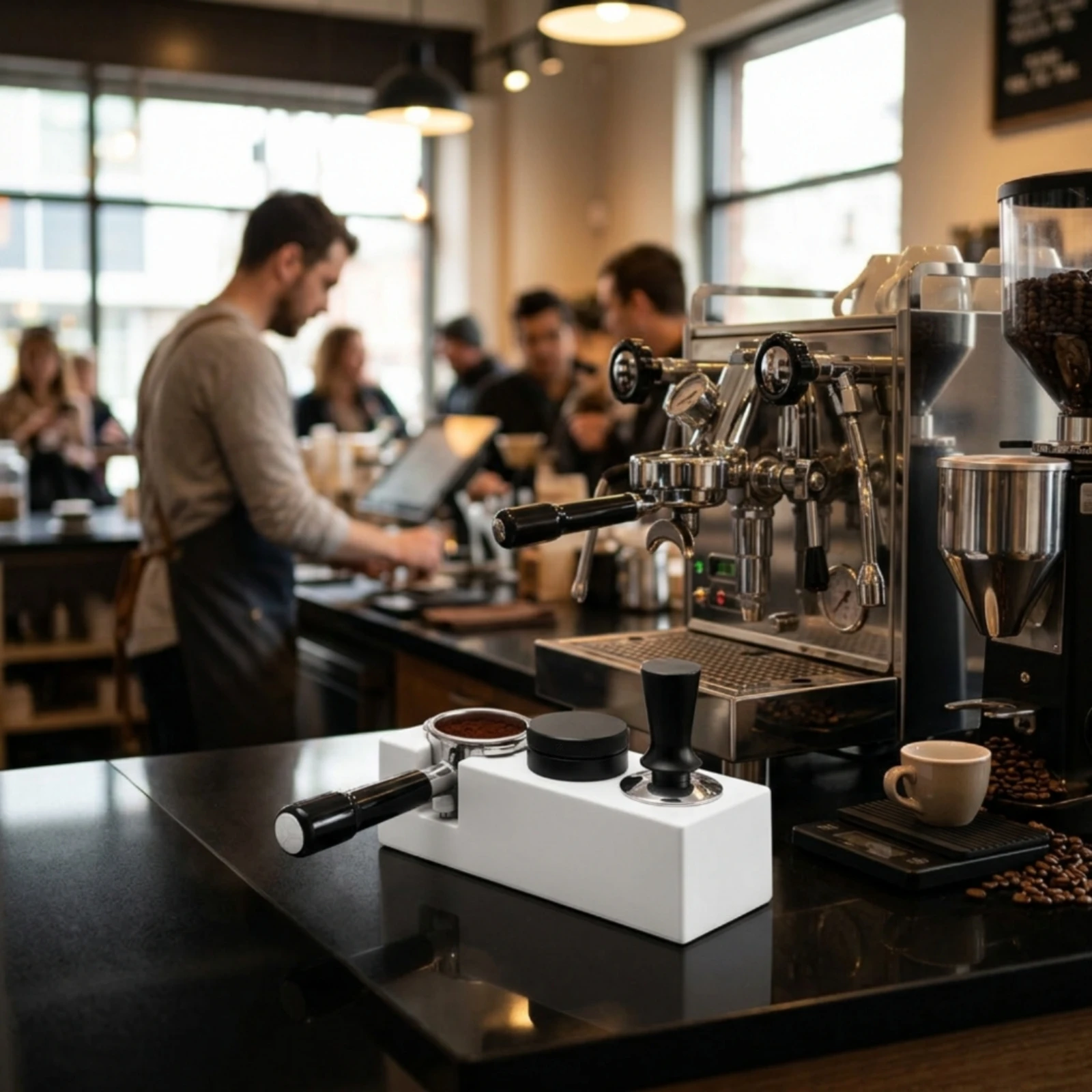 Tampstation met portafilterhou - Home Barista recensie en prijs