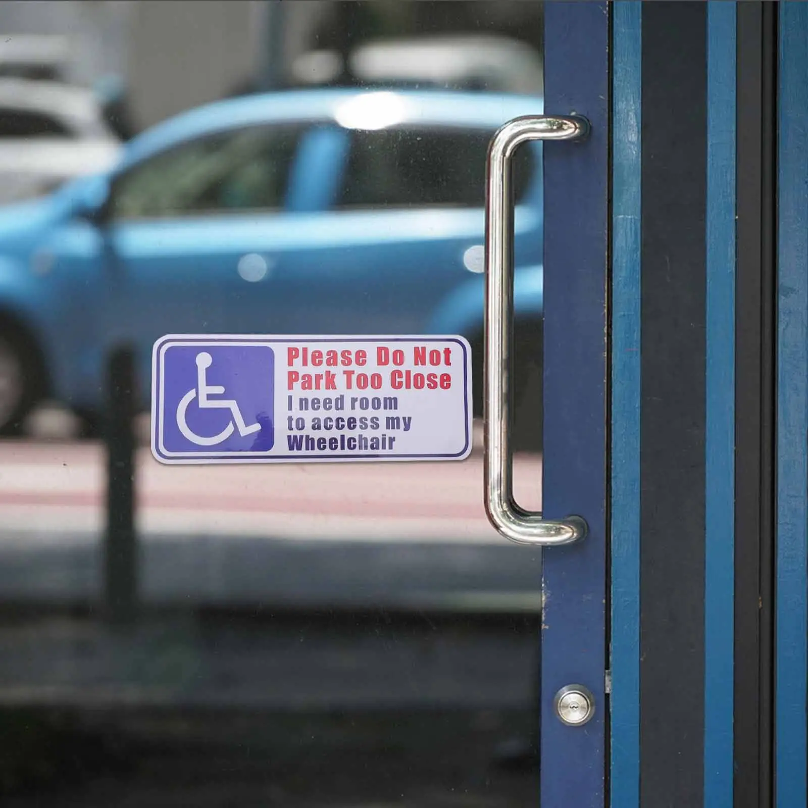 6Pcs Disabled Car Decal For Car Window Sticker Wheelchair User Handicap Parking High Contrast Tactile Symbol Strong