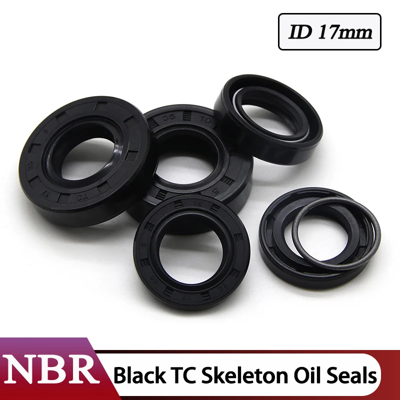

ID 17mm OD 24mm ~ 47mm TC NBR Oil Seal THK 4/5/6/7/8/10mm Nitrile Rubber Oil Resistant Double Lip Skeleton Rotating Shaft Gasket