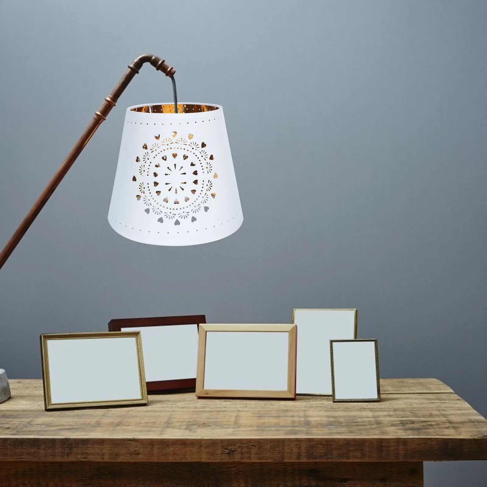 

1Pcs Premium Cloth Lampshade Chic Hollowed-Out Style Long-Lasting Light Cover for Living Room Bedroom Decorative Lamp Shade