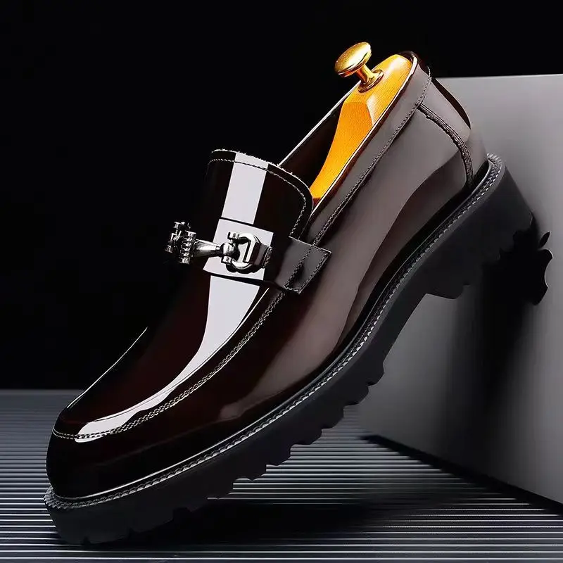 

Высококачественная деловая универсальная удобная обувь, роскошная брендовая мужская повседневная кожаная обувь, модные лоферы без шнуровки из натуральной кожи