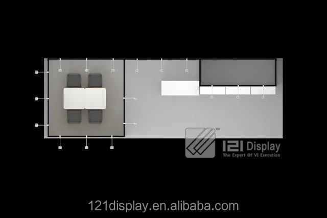 10x20 20x20 20x30 Cabina de exposición de perfil de aluminio grande Modular popular Exhibición de ferias comerciales con estante