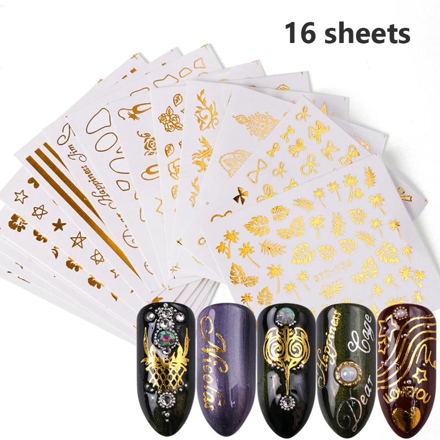 Buntes Nagelkunst-Aufkleberset mit gemischten Designs - DIY-Wassertransfer-Aufkleber mit Blumen, Schmetterlingen, Federn und Blättern für Nageldekoration – Detail 8