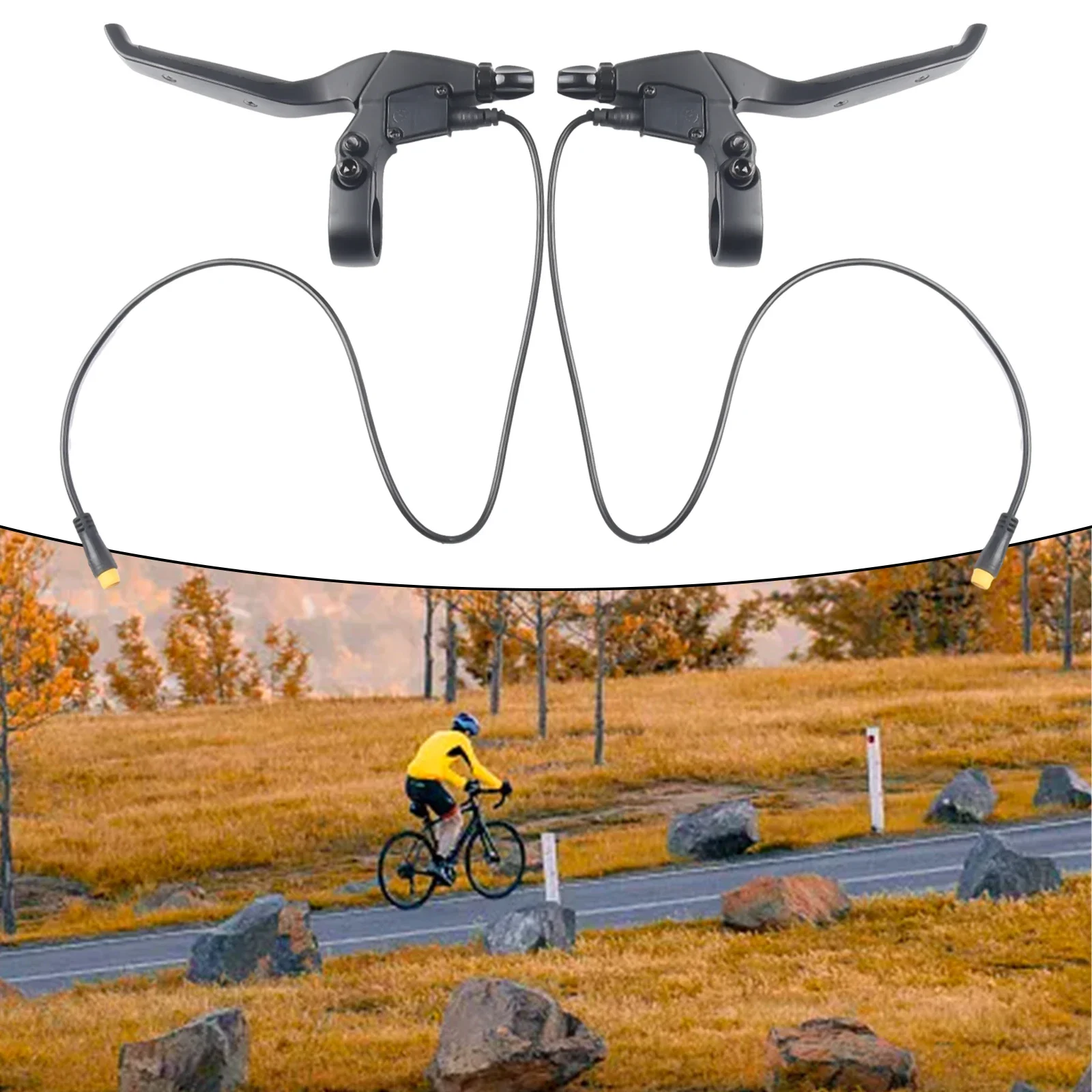 

Bicycle Components 1pair Brake Handle Black Waterproof 3 Pin Aluminum Alloy Electric Bicycle Parts For E-bike 25*20*5cm