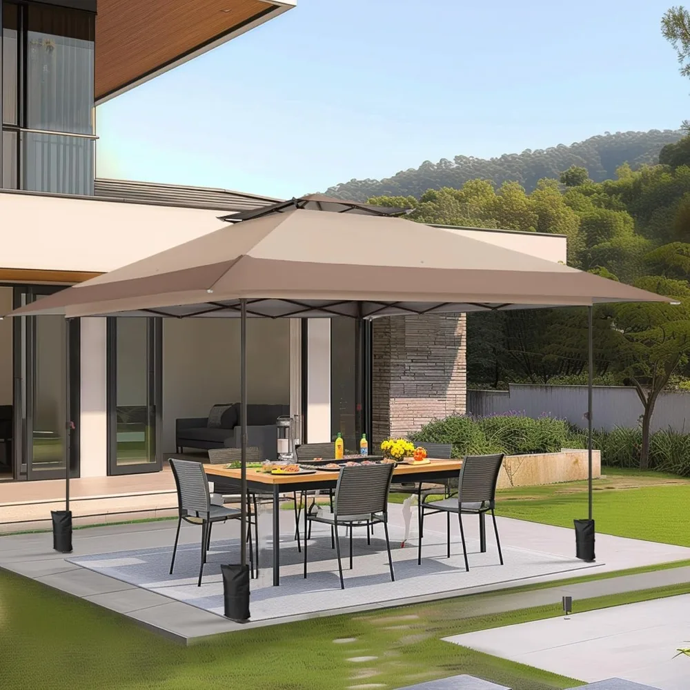 Outdoor Canopy 13x13 Pop Up Canopy Tent Instant Easy One Person Set Up Folding Shelter w/Auto Extending Eaves, Customized