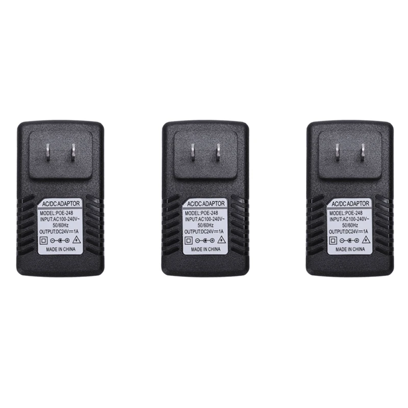 

3 шт., адаптер питания Ethernet POE для IP-камеры (24 В/1 А, американская вилка)