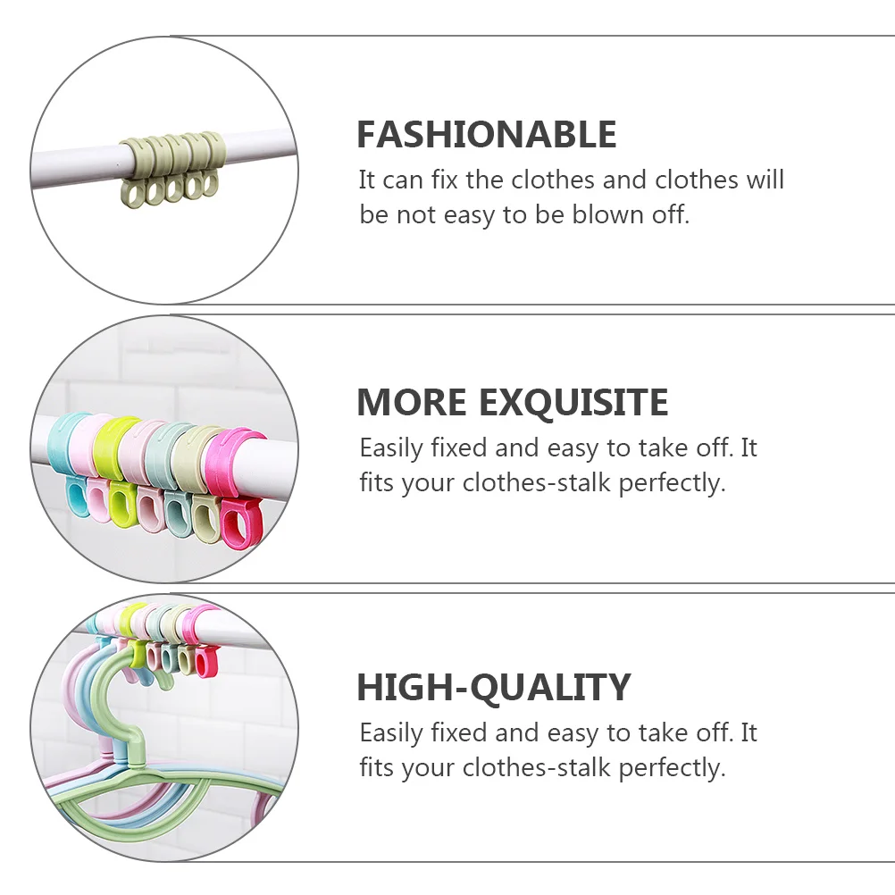 100pcs Windproof Hanger Buckles Skid-Proof Non-Slip Clothes Drying Rack Fixing Clips Coat Hanger Accessories Fastener