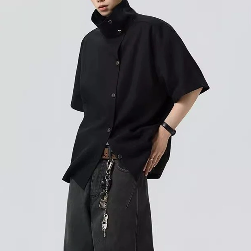 2026 Sommer Neue Herren Einfarbiges Kurzarm-Hemd Amerikanischer Retro-Stil Modisch Trendig Straßen-Casual Locker Atmungsaktives Herren-Oberteil