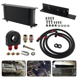 Kit de enfriador de aceite con perno de 19 filas, apto para Nissan Fairlady 2003-2008, 350Z, VQ35/2009-2017, 370Z, VQ37, Negro/plateado