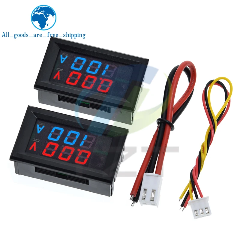 DC 6-120V 50A 100A Voltmeter Ammeter LED Amp voltmeter Digital Volt Meter Gauge voltmeter ampermetr 12V With Shunt